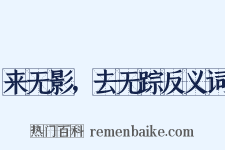 来无影，去无踪反义词是什么意思的图片